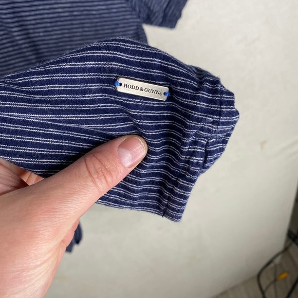 Rodd & Gunn Dark Blue Navy Striped Short Sleeve Sports Fit Cotton Polo Size XL - Picture 3 of 6